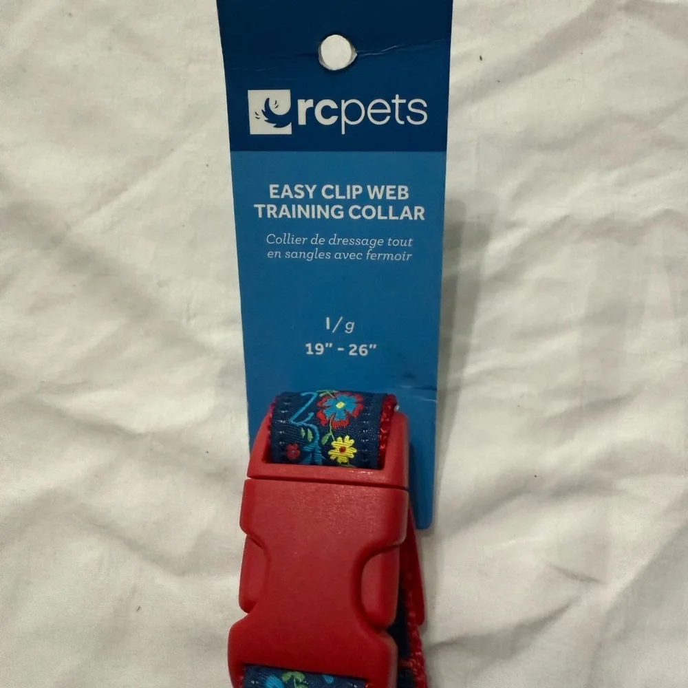 RC Pets Red and Blue Floral Training Collar Size l/g 19”-26”‎ New